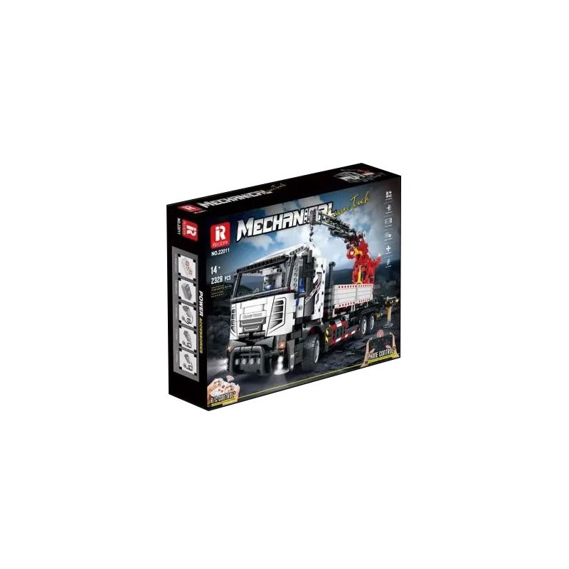 REOBRIX 22011 non  XE NÂNG bộ đồ chơi xếp lắp ráp ghép mô hình  MECHANICAL CRANE TRUCK Kỹ Thuật Công Nghệ Cao Mô Hình Phương Tiện 2328 khối