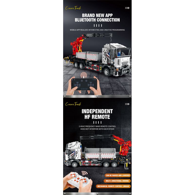 REOBRIX 22011 non  XE NÂNG bộ đồ chơi xếp lắp ráp ghép mô hình  MECHANICAL CRANE TRUCK Kỹ Thuật Công Nghệ Cao Mô Hình Phương Tiện 2328 khối