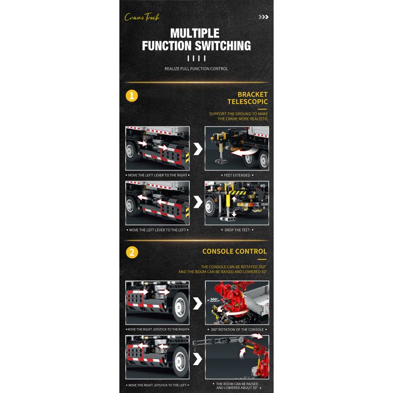 REOBRIX 22011 non  XE NÂNG bộ đồ chơi xếp lắp ráp ghép mô hình  MECHANICAL CRANE TRUCK Kỹ Thuật Công Nghệ Cao Mô Hình Phương Tiện 2328 khối