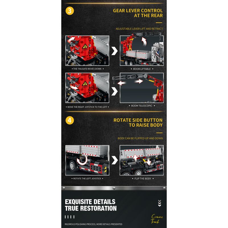 REOBRIX 22011 non  XE NÂNG bộ đồ chơi xếp lắp ráp ghép mô hình  MECHANICAL CRANE TRUCK Kỹ Thuật Công Nghệ Cao Mô Hình Phương Tiện 2328 khối