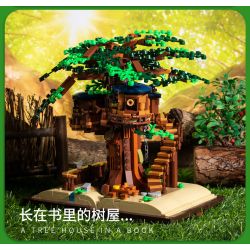 BEAUTY AND 13013 non  CUỐN SÁCH NGÔI NHÀ TRÊN CÂY TRONG RỪNG bộ đồ chơi xếp lắp ráp ghép mô hình MAGIC BOOK 969 khối
