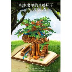BEAUTY AND 13013 non  CUỐN SÁCH NGÔI NHÀ TRÊN CÂY TRONG RỪNG bộ đồ chơi xếp lắp ráp ghép mô hình MAGIC BOOK 969 khối