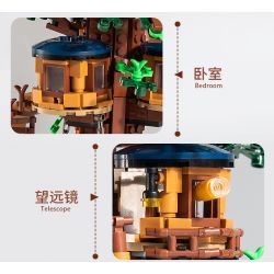 BEAUTY AND 13013 non  CUỐN SÁCH NGÔI NHÀ TRÊN CÂY TRONG RỪNG bộ đồ chơi xếp lắp ráp ghép mô hình MAGIC BOOK 969 khối