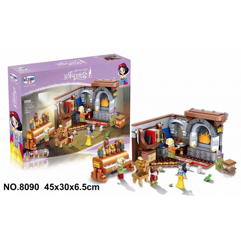 Winner 8090 non  NGÔI NHÀ LÙN HẠNH PHÚC bộ đồ chơi xếp lắp ráp ghép mô hình Snow White Princess HOUSE OF DWARVES Nàng Bạch Tuyết 379 khối