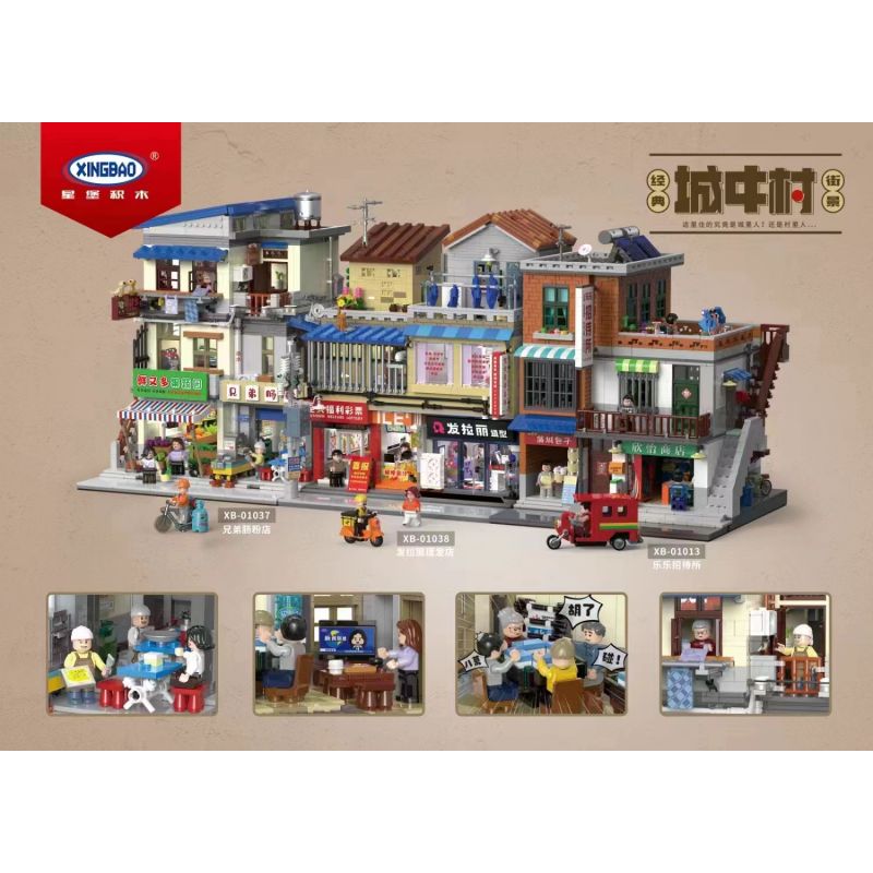 XINGBAO XB-01037 01037 XB01037 non  QUÁN PHỞ ANH EM THÀNH PHỐ bộ đồ chơi xếp lắp ráp ghép mô hình Creator Sáng Tạo 3180 khối