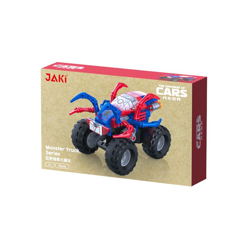 JAKI JK9038 9038 non  WILD SPIDER MONSTER TRUCK KÉO LẠI XE bộ đồ chơi xếp lắp ráp ghép mô hình Racers THE UNIVERSE OF CARS Đua Tốc Độ 90 khối