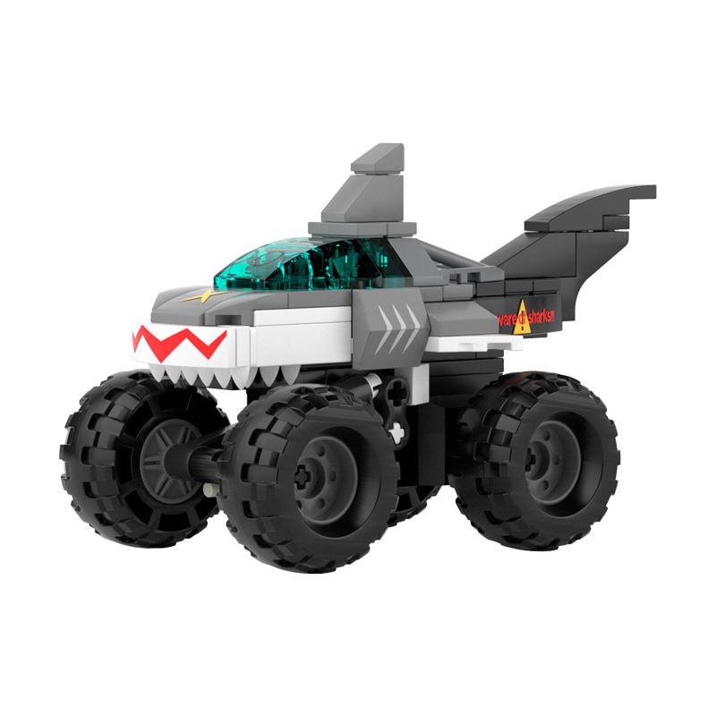 JAKI JK9037 9037 non  XE TẢI QUÁI VẬT CÁ MẬP ĐEN HOANG DÃ KÉO LẠI bộ đồ chơi xếp lắp ráp ghép mô hình Racers THE UNIVERSE OF CARS Đua Tốc Độ 98 khối