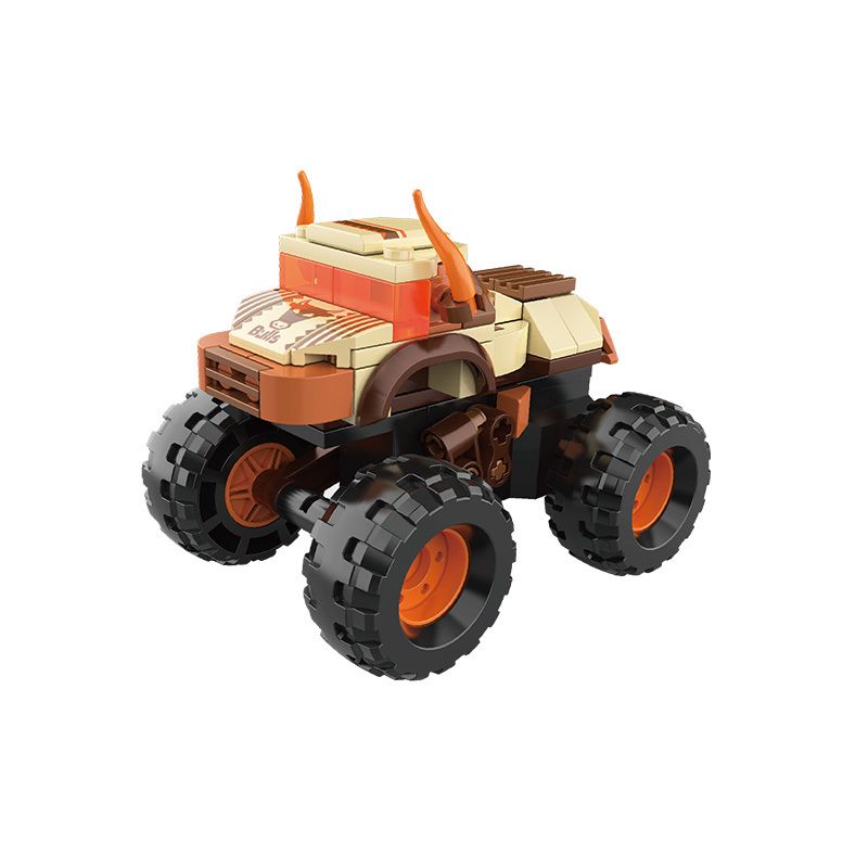 JAKI JK9036 9036 non Lego XE TẢI QUÁI VẬT WILD IRON BULL KÉO LẠI bộ đồ chơi xếp lắp ráp ghép mô hình Racers THE UNIVERSE OF CARS Đua Tốc Độ 77 khối