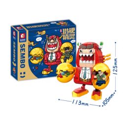 SEMBO 613104 non  CÔNG ĐOẠN LỘT CUA bộ đồ chơi xếp lắp ráp ghép mô hình 321 khối