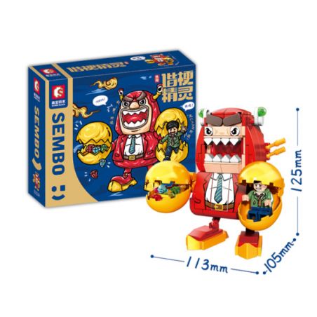 SEMBO 613104 non  CÔNG ĐOẠN LỘT CUA bộ đồ chơi xếp lắp ráp ghép mô hình 321 khối