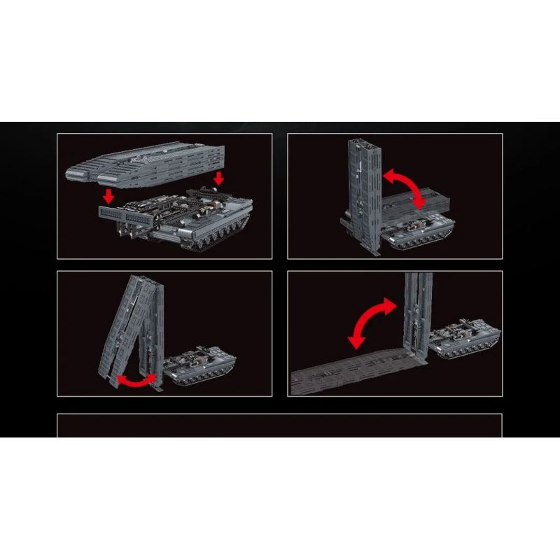 MouldKing 20002 Mould King 20002 REBRICKABLE MOC-29526 29526 MOC29526 SHUGONG TECHNOLOGY J1101 1101 non  XE DỰNG CẦU KIỂU THÙNG bộ đồ chơi xếp lắp ráp ghép mô hình  ULTIMATE ABRAMS WITH BRIDGE LAYER AVLB Kỹ Thuật Công Nghệ Cao Mô Hình Phương Tiện 3081 khối