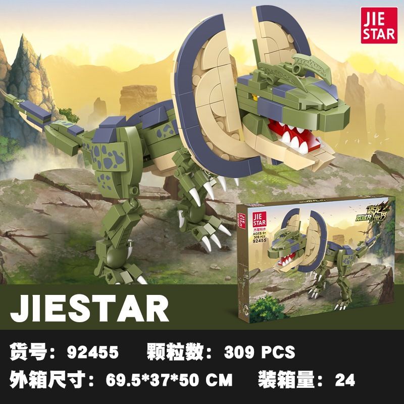 JIESTAR 92455 non  THẾ GIỚI KHỦNG LONG DICROSAURUS bộ đồ chơi xếp lắp ráp ghép mô hình 309 khối