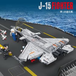 LEYI 88005 non  MÁY BAY CHIẾN ĐẤU J-15 TRUNG QUỐC bộ đồ chơi xếp lắp ráp ghép mô hình Military Army J-15 FIGHTER Quân Sự Bộ Đội 366 khối