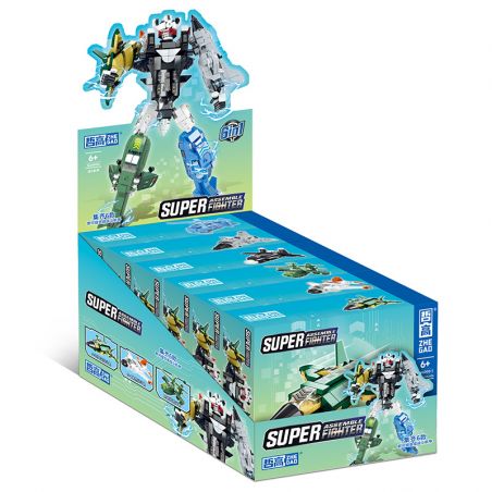 ZHEGAO QJ6000 6000 non  KẾT HỢP CHIẾN ĐẤU MECH 6 bộ đồ chơi xếp lắp ráp ghép mô hình Creator SUPER ASSEMBLE FIGHTER Sáng Tạo
