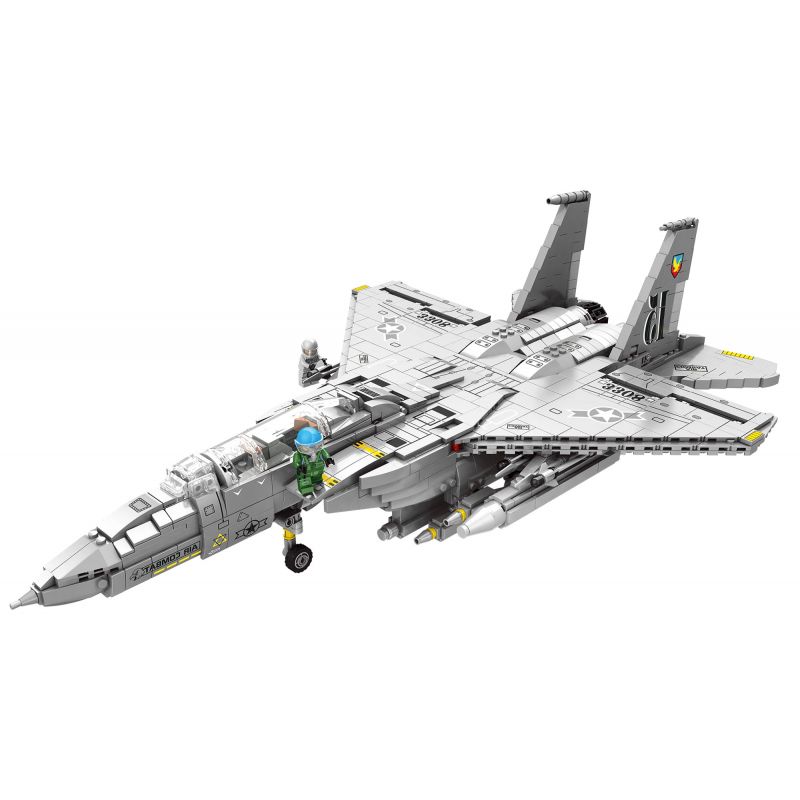 JUHANG TECHNOLOGY 88020 REOBRIX 33034 non  MÁY BAY CHIẾN ĐẤU NHIỆM VỤ KÉP F15E STRIKE EAGLE bộ đồ chơi xếp lắp ráp ghép mô hình Military Army F15E FIGHTER BOMBERS Quân Sự Bộ Đội 2216 khối