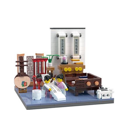 ZHEGAO 00321 non  SÁCH BÚT VÀ MỰC THƠM bộ đồ chơi xếp lắp ráp ghép mô hình Creator ART OF THE CALLIGRAPHY Sáng Tạo 451 khối