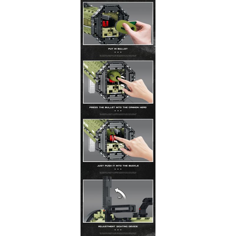 REOBRIX 77027 non  SÚNG PHÓNG TÊN LỬA CHỐNG TĂNG AT-4 bộ đồ chơi xếp lắp ráp ghép mô hình Military Army M136 ANTITANK GRENADE LAUNCHER Quân Sự Bộ Đội 1748 khối