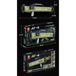 REOBRIX 77027 non  SÚNG PHÓNG TÊN LỬA CHỐNG TĂNG AT-4 bộ đồ chơi xếp lắp ráp ghép mô hình Military Army M136 ANTITANK GRENADE LAUNCHER Quân Sự Bộ Đội 1748 khối
