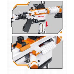 DK 2001 non  SÚNG TRƯỜNG M4A4 bộ đồ chơi xếp lắp ráp ghép mô hình Military Army Quân Sự Bộ Đội 1388 khối