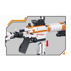 DK 2001 non  SÚNG TRƯỜNG M4A4 bộ đồ chơi xếp lắp ráp ghép mô hình Military Army Quân Sự Bộ Đội 1388 khối