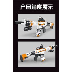 DK 2001 non  SÚNG TRƯỜNG M4A4 bộ đồ chơi xếp lắp ráp ghép mô hình Military Army Quân Sự Bộ Đội 1388 khối