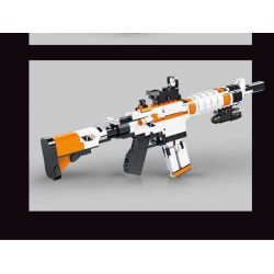 DK 2001 non  SÚNG TRƯỜNG M4A4 bộ đồ chơi xếp lắp ráp ghép mô hình Military Army Quân Sự Bộ Đội 1388 khối