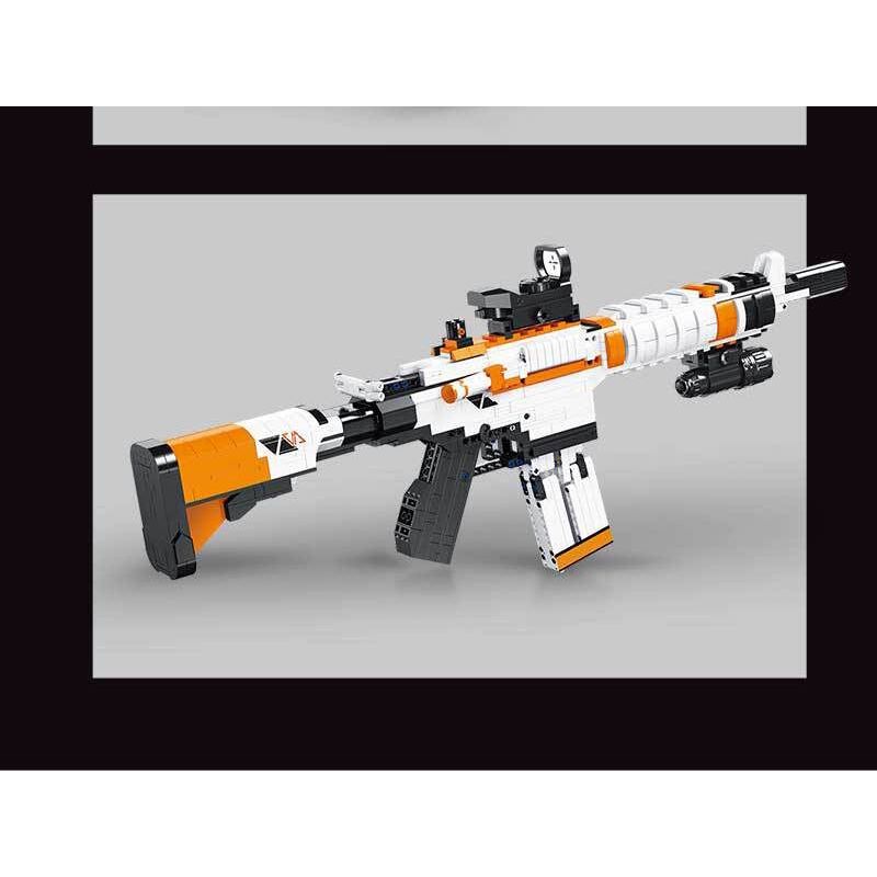 DK 2001 non  SÚNG TRƯỜNG M4A4 bộ đồ chơi xếp lắp ráp ghép mô hình Military Army Quân Sự Bộ Đội 1388 khối