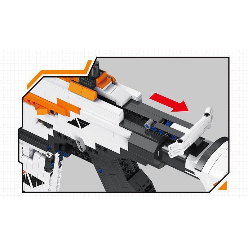 DK 2001 non  SÚNG TRƯỜNG M4A4 bộ đồ chơi xếp lắp ráp ghép mô hình Military Army Quân Sự Bộ Đội 1388 khối