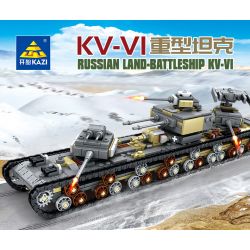 Kazi KY82054 82054 non  XE TĂNG HẠNG NẶNG KV-VI 8 TỔ HỢP bộ đồ chơi xếp lắp ráp ghép mô hình Military Army RUSSIAN LAND-BATTLESHIP KV-VI Quân Sự Bộ Đội 1165 khối