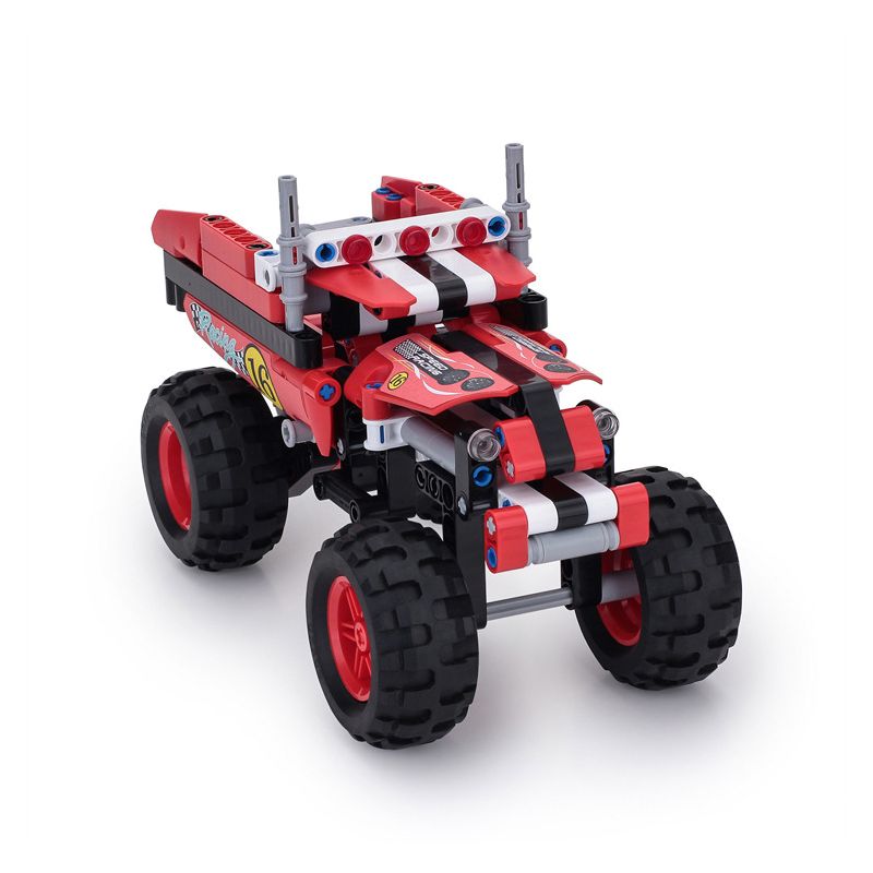 YUEGAO 58409 non  XE TẢI ĐIÊN KÉO LẠI bộ đồ chơi xếp lắp ráp ghép mô hình  CRAZY TRUCK Kỹ Thuật Công Nghệ Cao Mô Hình Phương Tiện 213 khối