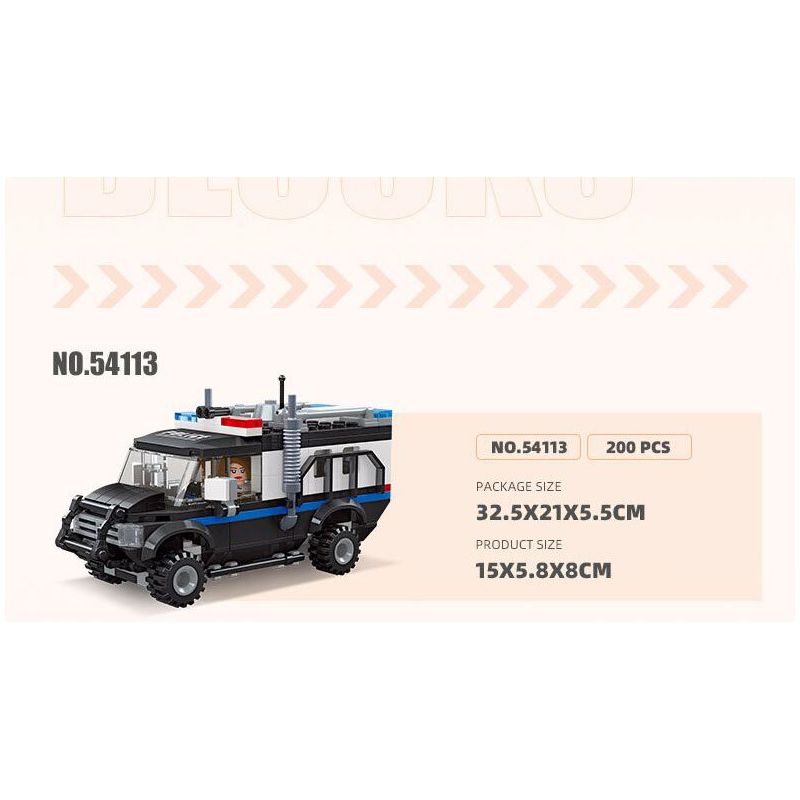 JIESTAR 54112 non  UNIVERSAL CITY XE TẤN CÔNG CỦA CẢNH SÁT bộ đồ chơi xếp lắp ráp ghép mô hình POLICE ASSAULT VEHICLE Thành Phố 180 khối
