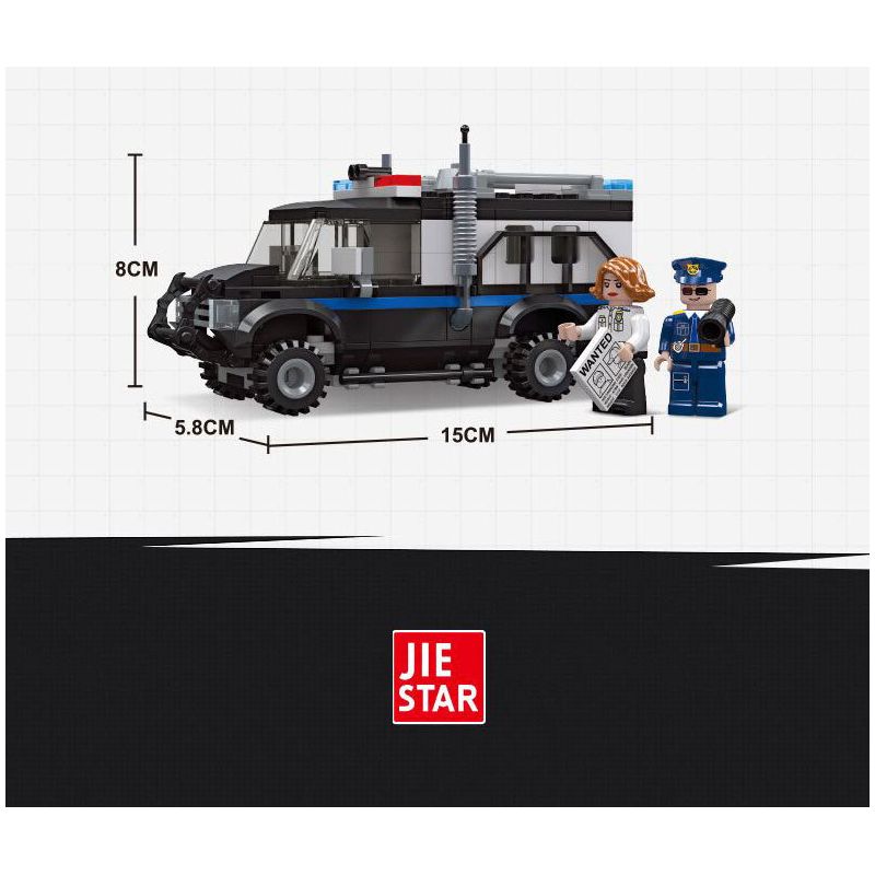 JIESTAR 54112 non  UNIVERSAL CITY XE TẤN CÔNG CỦA CẢNH SÁT bộ đồ chơi xếp lắp ráp ghép mô hình POLICE ASSAULT VEHICLE Thành Phố 180 khối