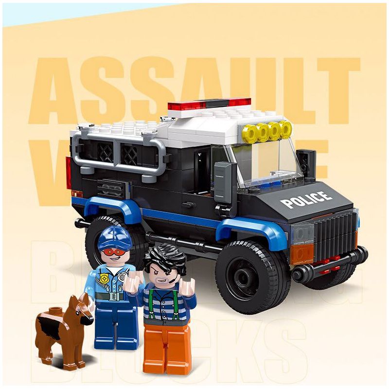 JIESTAR 54112 non  UNIVERSAL CITY XE TẤN CÔNG CỦA CẢNH SÁT bộ đồ chơi xếp lắp ráp ghép mô hình POLICE ASSAULT VEHICLE Thành Phố 180 khối
