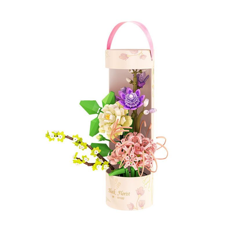 SEMBO 611052 non Lego CỬA HÀNG HOA CÁT HỒNG VÀ NẮNG ẤM bộ đồ chơi xếp lắp ráp ghép mô hình Flowers 565 khối