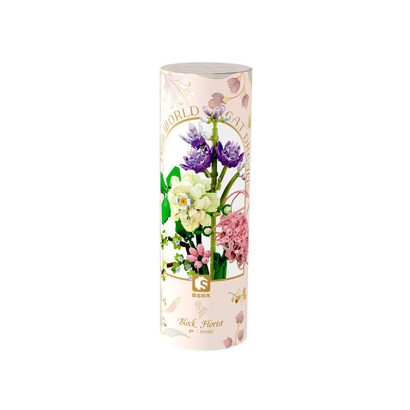 SEMBO 611052 non  CỬA HÀNG HOA CÁT HỒNG VÀ NẮNG ẤM bộ đồ chơi xếp lắp ráp ghép mô hình Flowers 565 khối