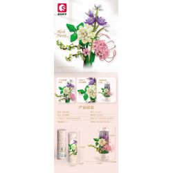 SEMBO 611052 non  CỬA HÀNG HOA CÁT HỒNG VÀ NẮNG ẤM bộ đồ chơi xếp lắp ráp ghép mô hình Flowers 565 khối