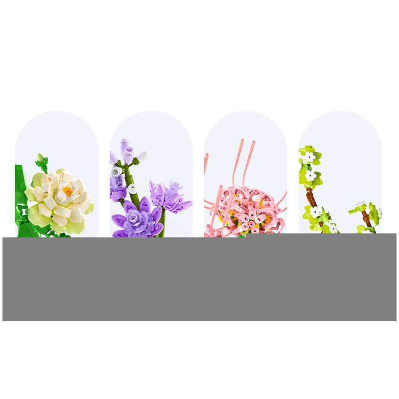 SEMBO 611052 non  CỬA HÀNG HOA CÁT HỒNG VÀ NẮNG ẤM bộ đồ chơi xếp lắp ráp ghép mô hình Flowers 565 khối