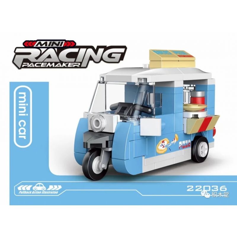 DECOOL 22036 non  XE KÉO MINI BA BÁNH DI ĐỘNG bộ đồ chơi xếp lắp ráp ghép mô hình Racers MINI RACING PACEMAKER Đua Tốc Độ