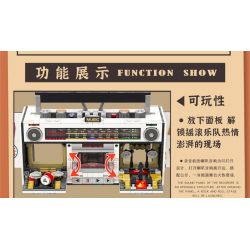 INSPIRE QD33001 33001 non  MÁY GHI ÂM CỔ ĐIỂN bộ đồ chơi xếp lắp ráp ghép mô hình TAP RECORDER VOICE OF THE TIMES