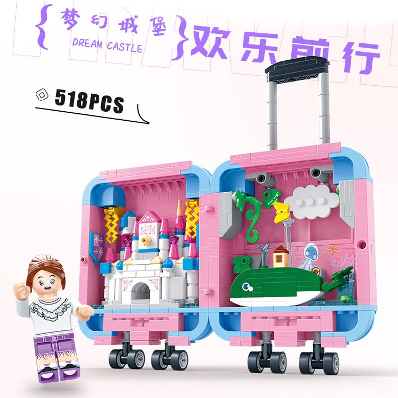 ZHI DELE DL-50354 50354 DL50354 non  LÂU ĐÀI TƯỞNG TƯỢNG bộ đồ chơi xếp lắp ráp ghép mô hình 518 khối