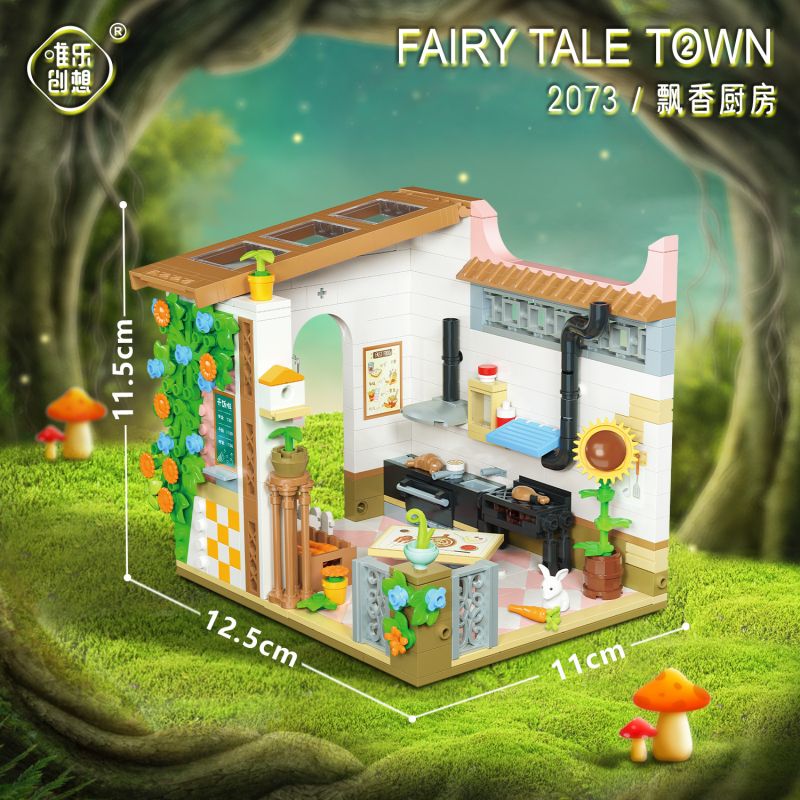WEIGHT 2073 non  HƯƠNG THƠM NHÀ BẾP bộ đồ chơi xếp lắp ráp ghép mô hình Creator FAIRY TALE TOWN Sáng Tạo