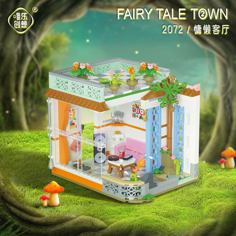 WEIGHT 2072 non  PHÒNG KHÁCH LƯỜI BIẾNG bộ đồ chơi xếp lắp ráp ghép mô hình Creator FAIRY TALE TOWN Sáng Tạo