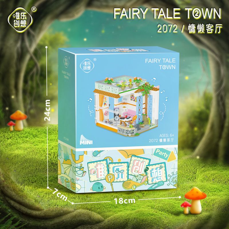 WEIGHT 2072 non  PHÒNG KHÁCH LƯỜI BIẾNG bộ đồ chơi xếp lắp ráp ghép mô hình Creator FAIRY TALE TOWN Sáng Tạo
