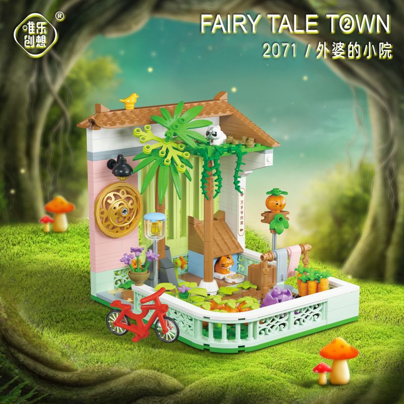 WEIGHT 2071 non  SÂN NHÀ BÀ NGOẠI bộ đồ chơi xếp lắp ráp ghép mô hình Creator FAIRY TALE TOWN Sáng Tạo