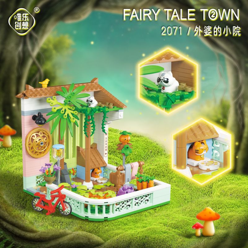 WEIGHT 2071 non  SÂN NHÀ BÀ NGOẠI bộ đồ chơi xếp lắp ráp ghép mô hình Creator FAIRY TALE TOWN Sáng Tạo