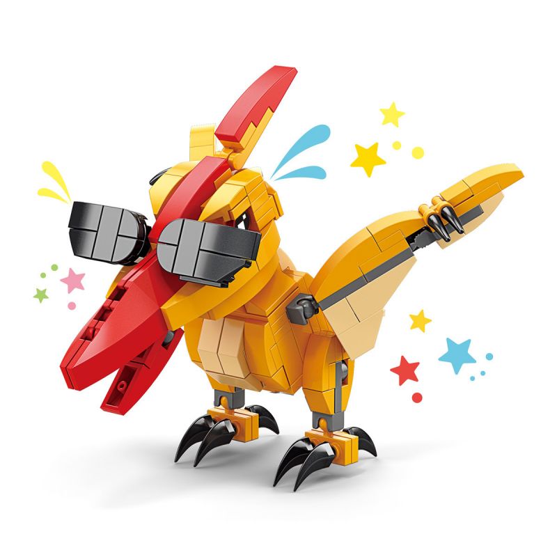 ACHKO 20034 non Lego ĐÈN FLASH MÁT MẺ bộ đồ chơi xếp lắp ráp ghép mô hình DINOSAUR COOL GUY 199 khối