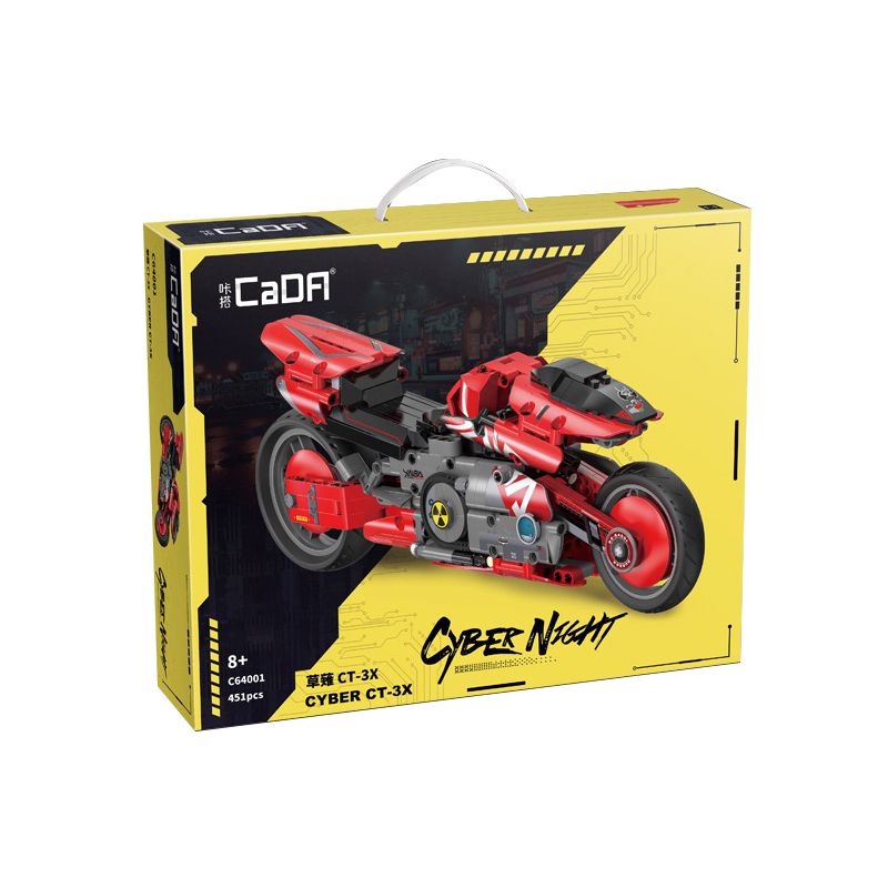 CADA DOUBLEE C64001 64001 non  CỎ CT-3X XE MÁY tỷ lệ 1:6 bộ đồ chơi xếp lắp ráp ghép mô hình CYBER NIGHT CYBER CT-3X 451 khối