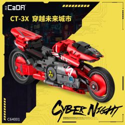 CADA DOUBLEE C64001 64001 non  CỎ CT-3X XE MÁY tỷ lệ 1:6 bộ đồ chơi xếp lắp ráp ghép mô hình CYBER NIGHT CYBER CT-3X 451 khối