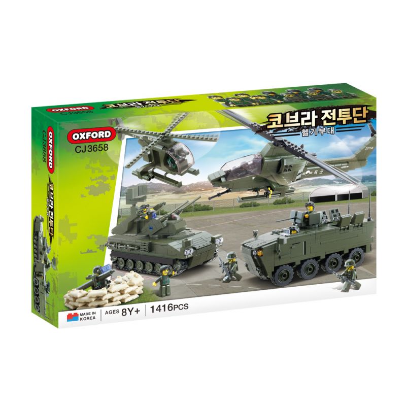 OXFORD CJ3658 3658 non Lego ĐƠN VỊ TRỰC THĂNG bộ đồ chơi xếp lắp ráp ghép mô hình Military Army 코브라 전투단 헬기부대 Quân Sự Bộ Đội 1416 khối