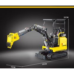 HAPPY BUILD SHINEYU XINYU YC-22006 22006 YC22006 non  MÁY XÚC 1:10. tỷ lệ 1:10 bộ đồ chơi xếp lắp ráp ghép mô hình Build Team SHINE YU MINI EXCAVATOR Đội Xây Dựng 1718 khối